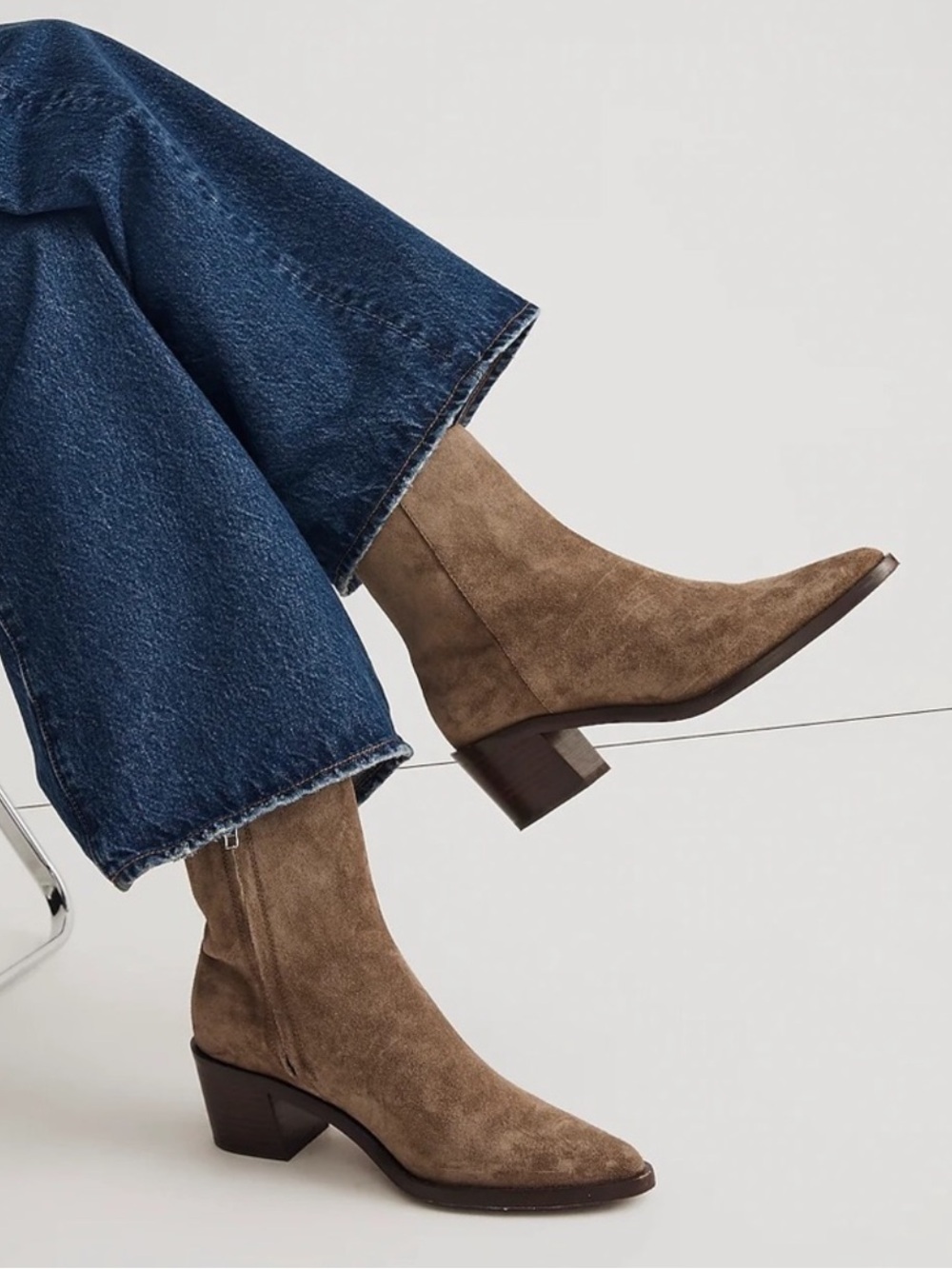 Madewell The Darcy Ankle Boot Olive 🫒 Green Suede Size 8 *EUC*